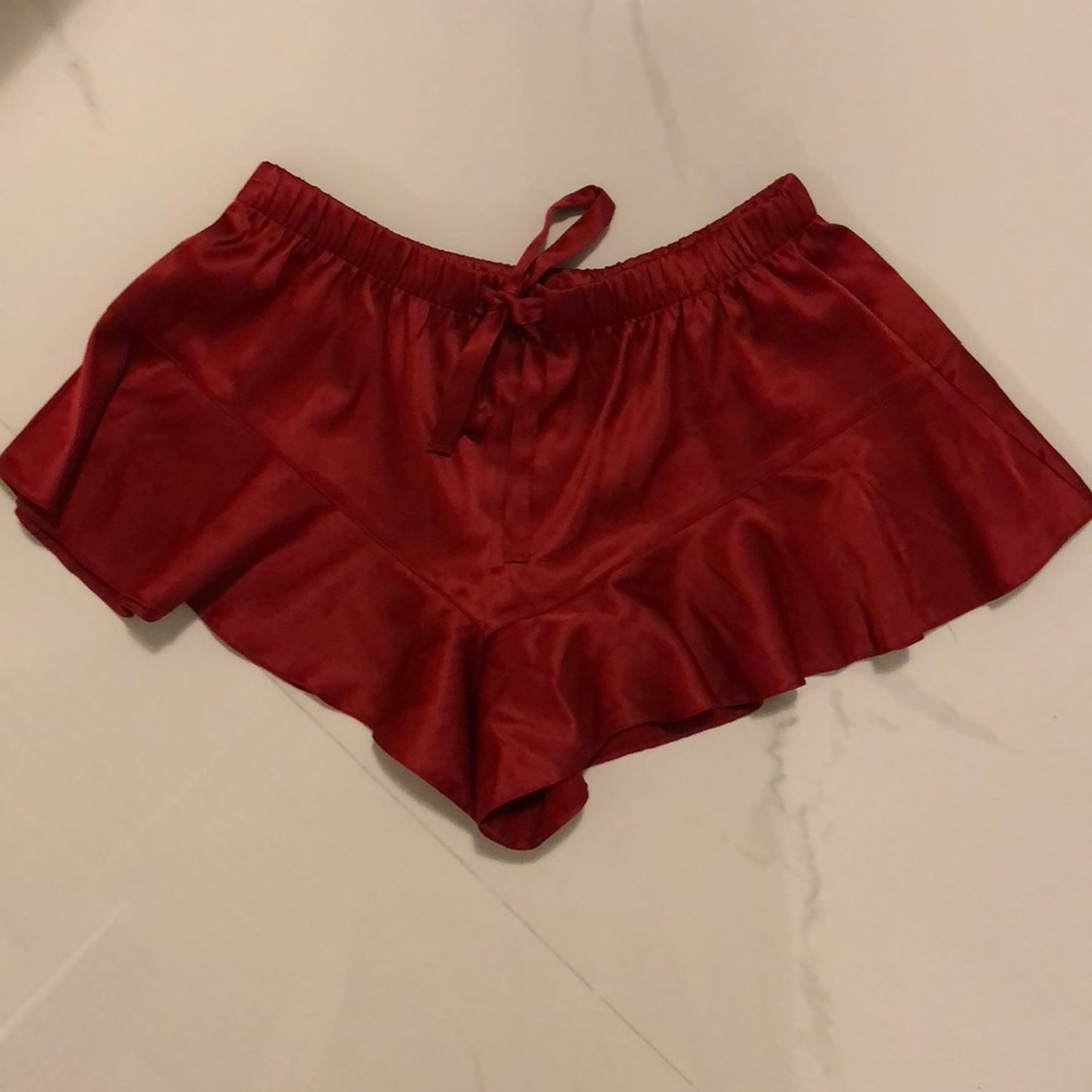 Victoria’s Secret red silk shorts